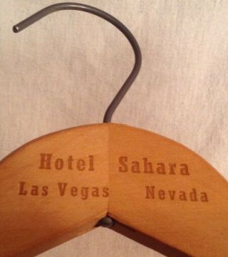 Hotel Sahara,  Las Vegas Vintage Wooden Clothes Hanger