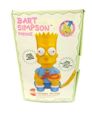 Vintage Bart Simpson Phone Telephone 1990 Novelty Corded Landline
