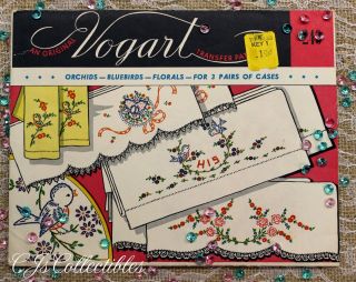 Vintage 4 Vogart Hot Iron On Transfer Patterns Embroidery Birds Animals Flowers