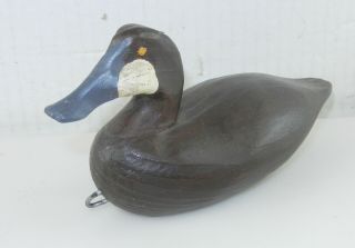 Miniature Hand Carved & Painted Bbd Back Bay Wood Ruddy Duck Decoy S10