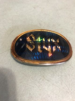 Vintage 1977 Styx Rock Band Music Belt Buckle By Pacifica Mfg.