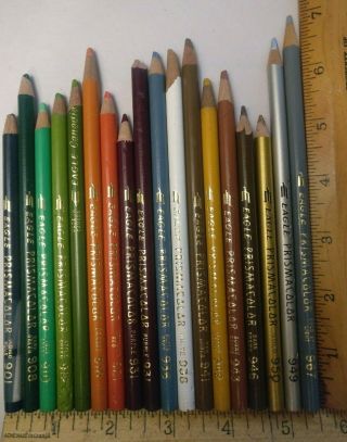 18 Vintage Eagle Prismacolor Colored Pencil Crayon Pre - Berol Thick Soft Lead