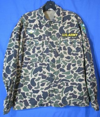 South Vietnam Us Army Camo Jacket Shirt Special Forces Master Airborne Vtg Sz M