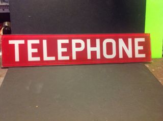 Vintage Reverse Painted Sandwich Glass Telephone Booth Sign