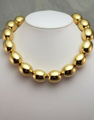 Vintage Monet Metal Beaded Bauble Style Choker Statement Necklace Wow