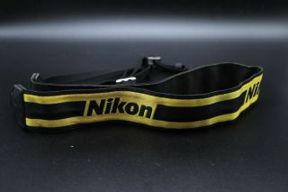 Nikon Camera Neck Strap Yellow / Black Vintage Slr Dslr From Japan Accessories
