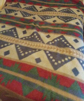 Vintage Biederlack Southwestern Aztec Indian Tribal Camp Blanket Usa