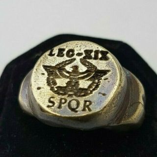 Legio Xix Spqr Ancient Bronz Ring Vintage Antique Roman - Bronze - Rare Spqr