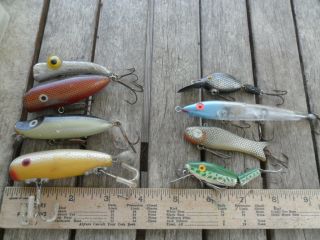 8 Vintage Fishing Lures - L&s Texas Tackle Rabble Rouser,  Unknown Makers