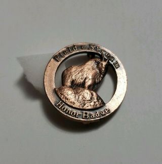 Vintage Field And Stream Honor Badge Mountain Goat Ram Sheep Game
