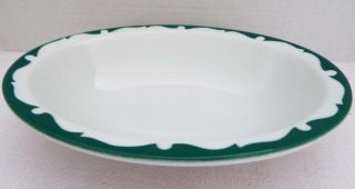 Vintage Shenango China Green Scroll Wave Vegetable Serving Bowl