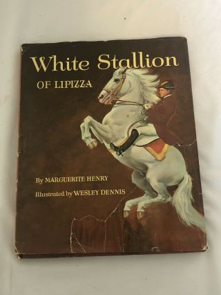 White Stallions Of Lipizza By Marguerite Henry 1965 Dj Vintage Book.  3rd Print