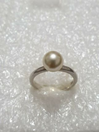 Fine Vintage Pearl Ring 925 Solid Sterling Silver Ring Size N N1/2