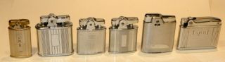 6 Art Deco Vintage Automatic Ronson Petrol Lighters - Need Service
