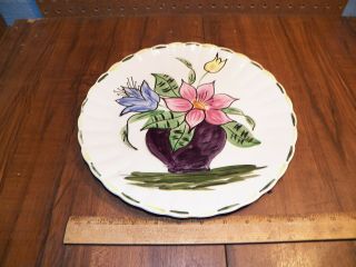 Vintage Blue Ridge Southern Potteries 11.  5 " Round Plate Flower Vase Pattern