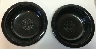 Set Of 2 Vintage Fiesta Homer Laughlin 1 Qt Large Serving Bowls 8 1/4 " - Black
