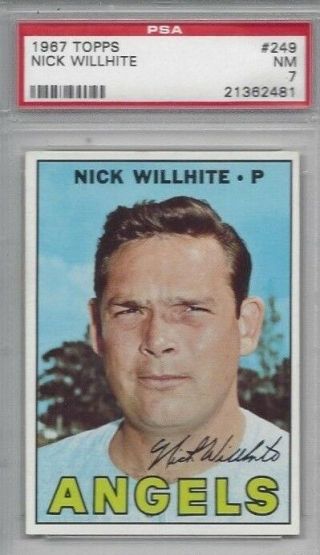 1967 Topps Vintage Baseball Card 29 Nick Willhite,  California Angels Psa 7