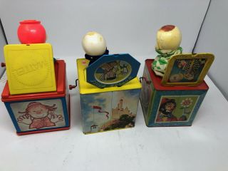 Vintage Jack in the Music Box Mattel Kids TIN Toys 1950s? Clown Mother Goose 2
