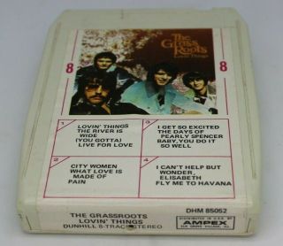 The Grass Roots Lovin Things Dhm 85052 Dunhill Stereo 8 Track Tape Vintage
