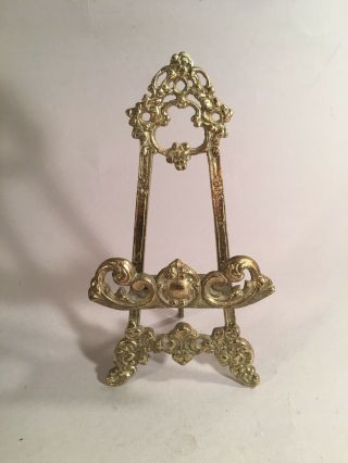 Vintage Ornate Brass Picture Plate Easel