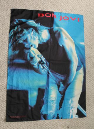Vintage 1995 Bon Jovi Fabric Poster - Brockum Group - Heart Rock Italy
