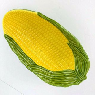 Vintage Corn On The Cob Serving Bowl Dish Oval Sweet Corn