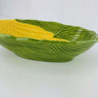 Vintage Corn on the Cob Serving Bowl Dish Oval Sweet Corn 4