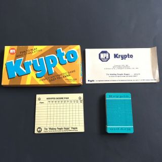 Vintage Krypto Family Arithmetic Card Game 1981 Mathematics Math Deck Complete