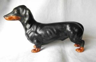 Vintage Porcelain Dachshund Dog Figurine Marked Goebel W.  Germany 6.  25 " L