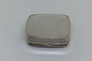 Vintage Plain Silver Pill Snuff Box - 5