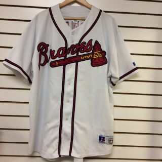 Vintage Atlanta Braves Chipper Jones Baseball Jersey Size 2xl Russell Athletic