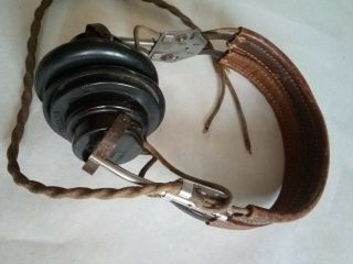 Vtg Rola Ww1 Era Military Headphones Ham Radio Shortwave Receiver Model Anb - H - 1