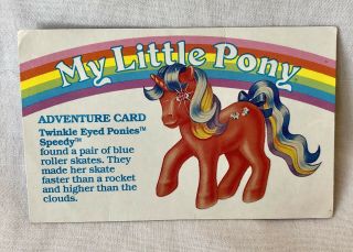 Vintage G1 My Little Pony Adventure Card Twinkle Eyed Ponies Speedy