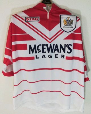 Vtg Stag St Helens Rlfc Large Rugby Jersey Mens Xl Made In Britain