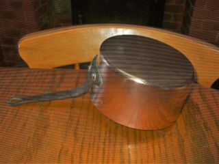 Vintage French Copper Cuisine Kitchen Sauce Pan Tin Lined Metal Handle Multi - Use