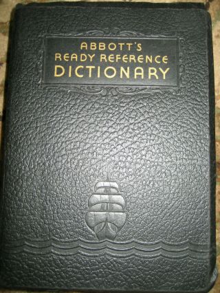 Vtg Abbotts Ready Reference Dictionary 1938 /smith / 1000 Illustrations Whitman