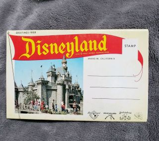 Vintage Disneyland Postcard Folder 12 Views 1955 Walt Disney Productions