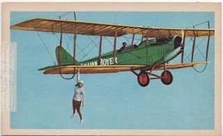 Curtiss Jn - 4 " Jenny " 1923 Lillian Boyer Barnstorming Wingwalker Vintage Card