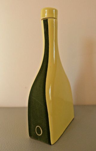 Ellis Australian Pottery Vintage Yellow Olive Oil Decanter Bottle 47 - Signed