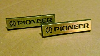 Vintage Pioneer Gold Plastic Speaker Badges Emblems 2.  25 " Long