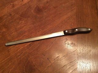 Vintage 14 3/4 " Brown Swirl Handle Cutco Serrated Bread Slicer Knife 1024