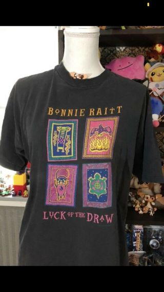 Vintage Bonnie Raitt 1992 " Luck Of The Draw " Tour Concert T - Shirt Size Large