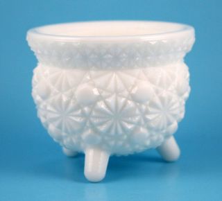 Vintage Fenton Daisy And Button Milk Glass 3 " Round Footed Candle Holder