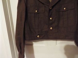Vintage French Military Wool Jacket Brass Buttons 26 N.  T.  E.  BAWIN - NORD Green 2