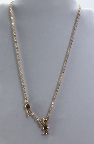 Girl Flying Kite Necklace Park Lane Jewelry Gold tone Vintage 4