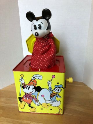 1950’s Vintage Mickey Mouse Jack In The Box Carnival Walt Disney Productions