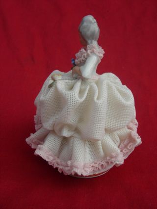 Dresden Lace Figurine Victorian Woman German Germany vintage old 7