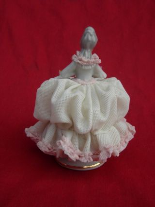 Dresden Lace Figurine Victorian Woman German Germany vintage old 8