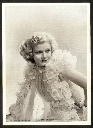 Jean Harlow Vintage Card Not Postcard Real Photo From Ross To Mgm