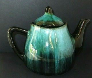 Vintage Bmp Made In Canada Individual Teapot Blue Mountain Pottery Drip Glaze